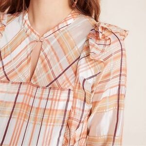 Worn once, Current Air lined blouse in small. Silky sheen helps dress it up.